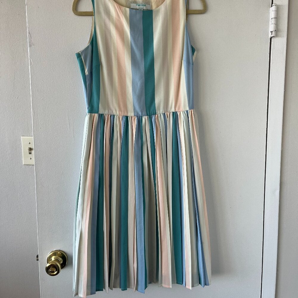 Fever London Pastel Striped Pleated dress